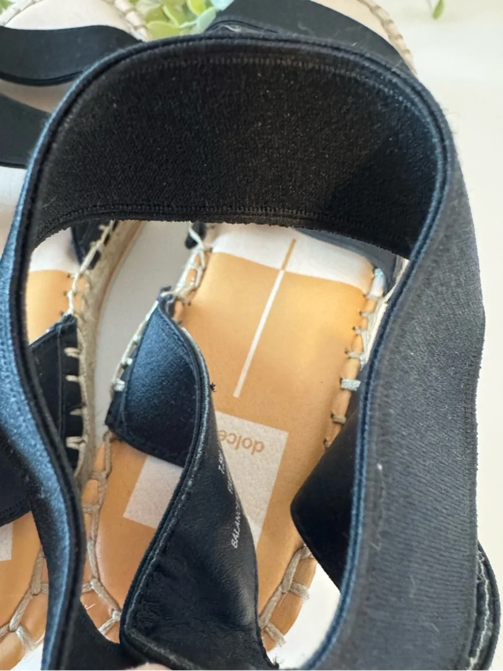 Dolce Vita platform espadrille sandals black elastic straps summer size 7.5